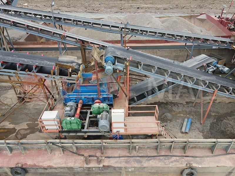 Basalt stone production line site